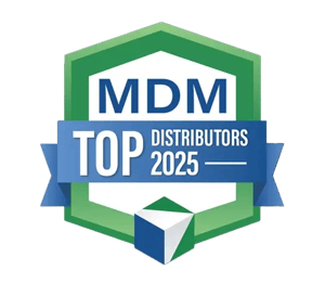 Logo for MDM Top Distributors 2025 award, a ranking of the top 200+ North American distribution companies