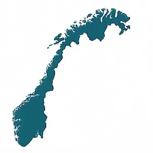 Illustration of Norway map highlighting DNOW regional operations